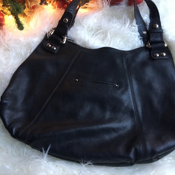 B Makowsky Black Leather Shoulder bag - Picture 2 of 4